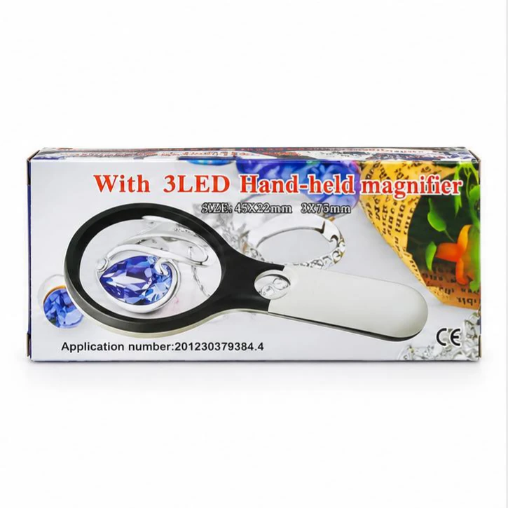 Handheld Magnifier with 3 LED Lights