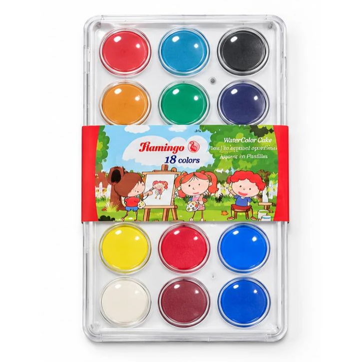 Flamingo Watercolour Cakes - 18 Colours