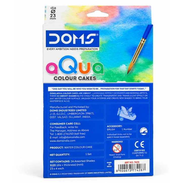 DOMS Aqua Colour Cakes - 24 Shades
