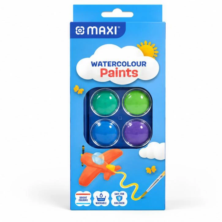 MAXI Watercolour Paints - 12 Colours
