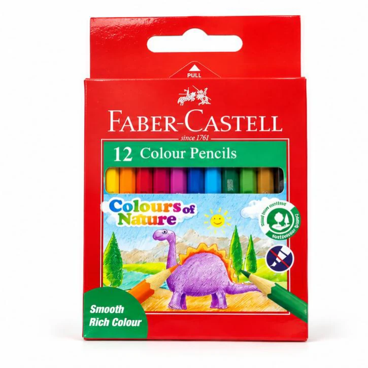 Faber-Castell Colour Pencils - 12 Colours, Short Pack