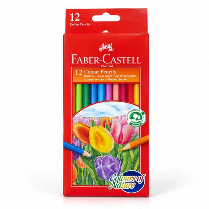 Faber-Castell Colours of Nature Pencils - 12 Colours, Floral Pack