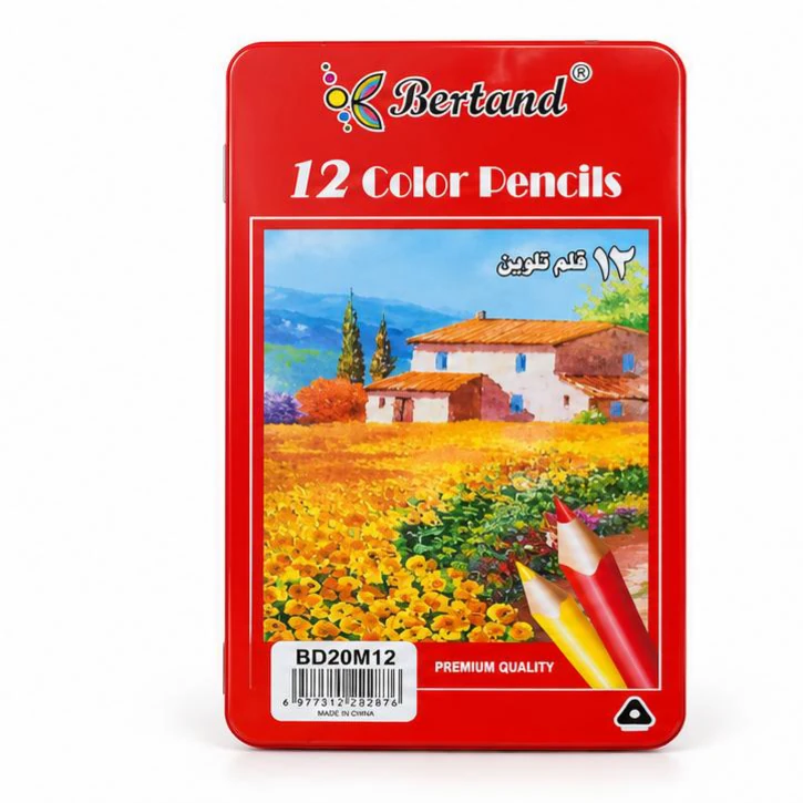Bertrand Colour Pencils - 12, Metal Tin