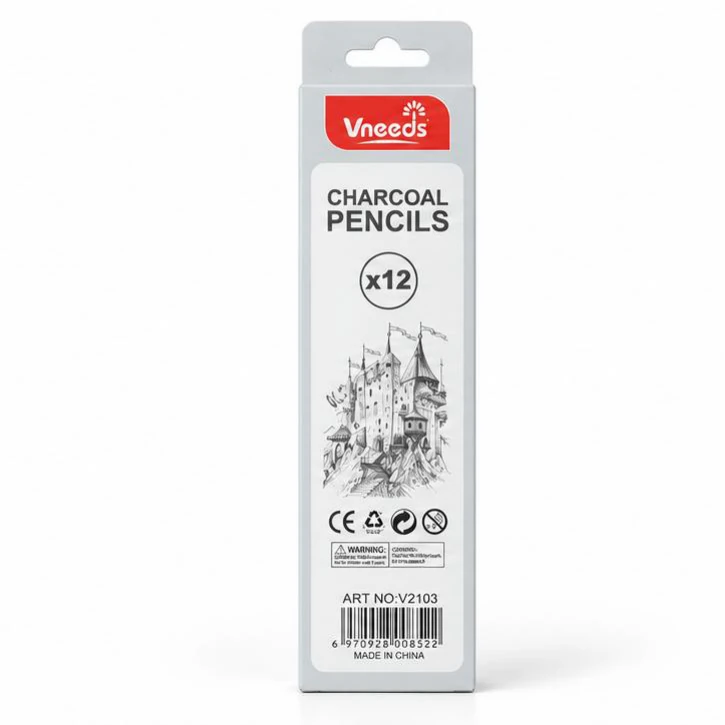 Vneeds Hard Charcoal Pencils - 12