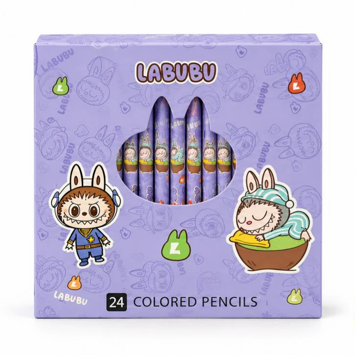 Labubu Design Coloured Pencils - 24 Colours