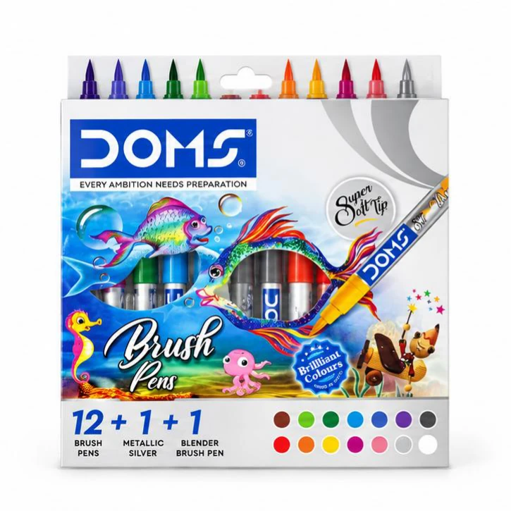 DOMS Brush Pens - 12 + 1 + 1