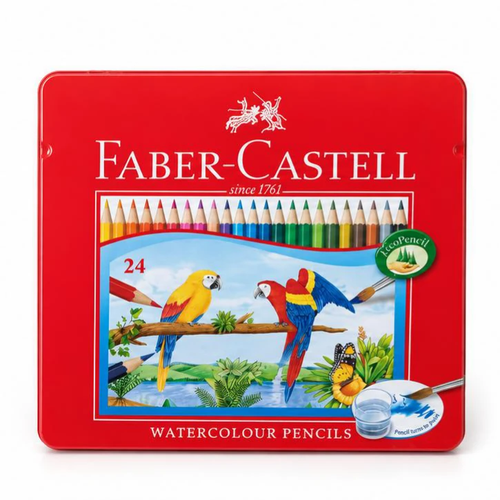 Faber-Castell Watercolour Pencils - 24, Metal Tin