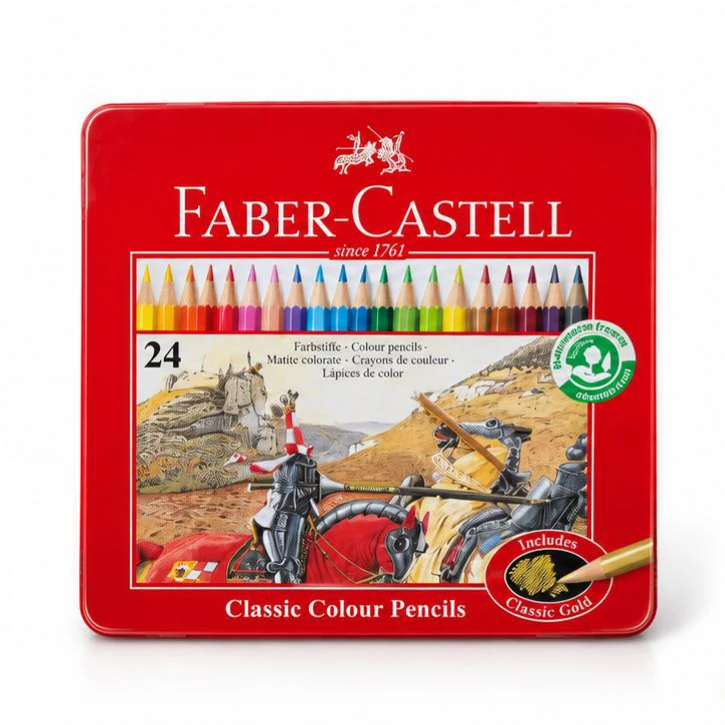 Faber-Castell Classic Colour Pencils - 24, Metal Tin