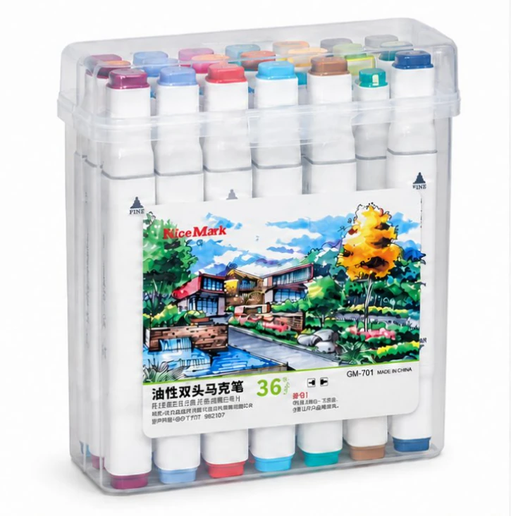 Nice Mark GM-701 Alcohol Markers - 36 Colours