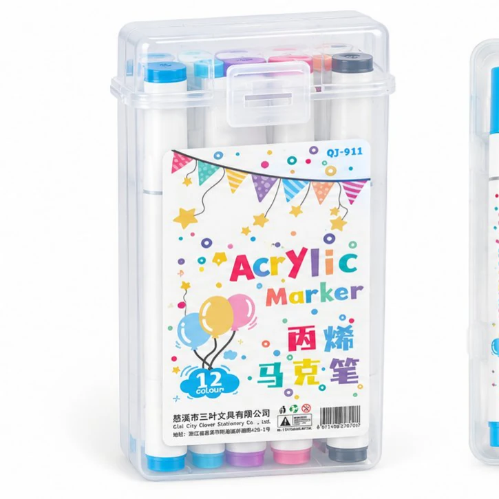 QJ-911 Acrylic Markers - 12 Colours