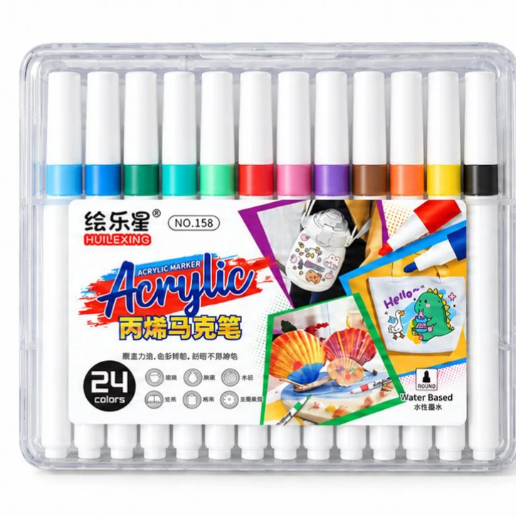 Huilexing 24-colour Acrylic Markers