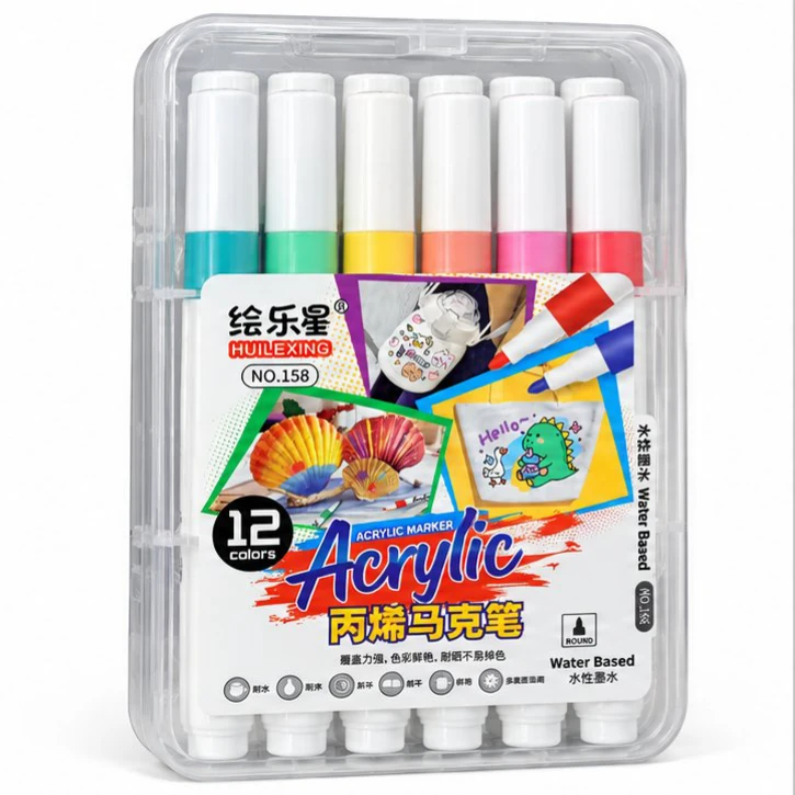 Huilexing 12-colour Acrylic Markers
