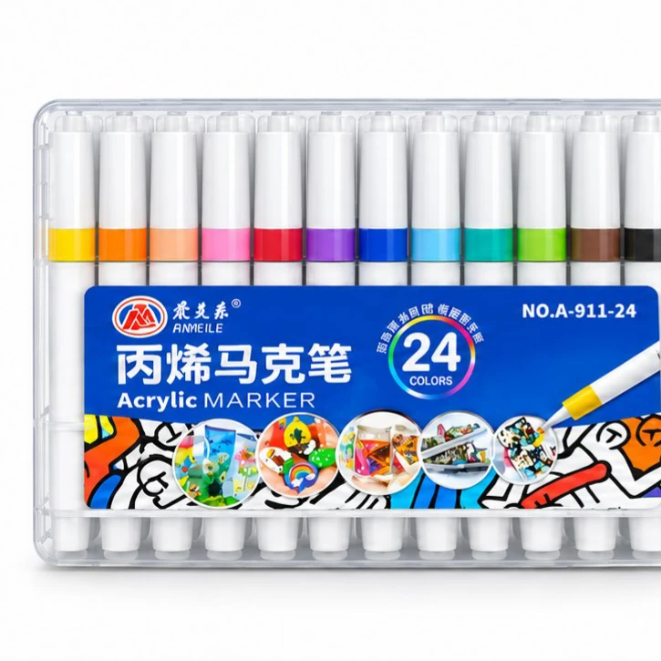 24-colour Acrylic Marker Set No.A-911-24