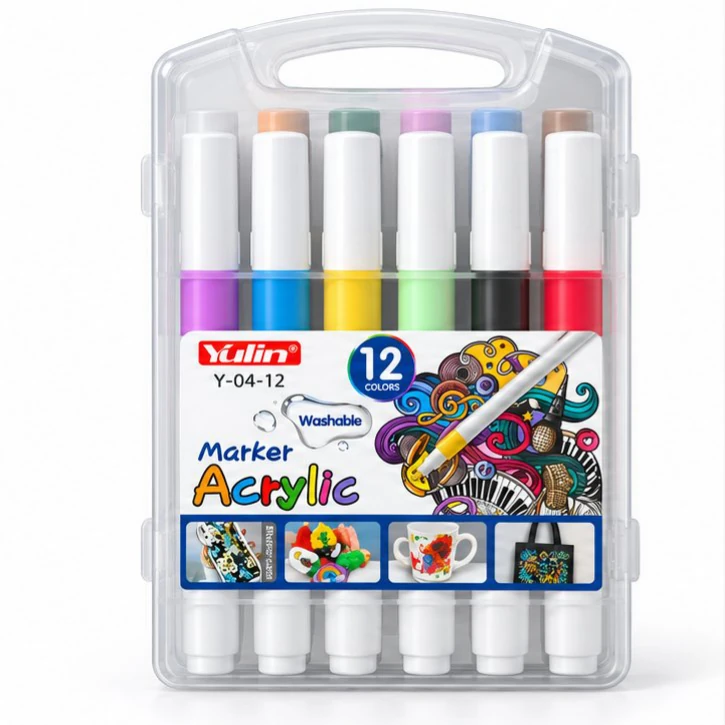 Yulin 12-colour Acrylic Markers Y-04-12